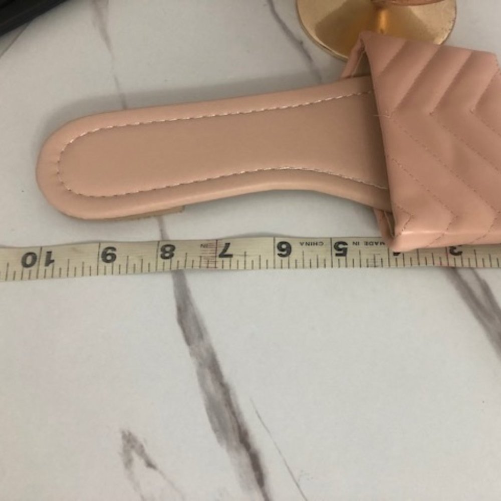 Quilted Square Toe Slide Flat Sandals - Picture 9 of 12